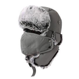 Comhats Men's Waterproof Aviator Hat Winter Warm Fur Hat Trapper Hat Fur Hat Winter Hat, A69265_Grey