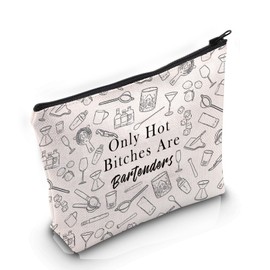 VAMSII Mixologist Appreciation Gift Only Bad B* Are Bartenders Makeup Bag Waitress Cosmetic Bag Bartender Merch (Are Bartenders M)