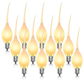 DoRight Silicone Dipped Candle Light Bulbs, 5 Watt Flame Light Bulbs, C7/E12 Candelabra Base Silicone Light Bulbs for Electric Window Candles Lamps, Chandeliers, Christmas Night Lights, 120V 12-Pack