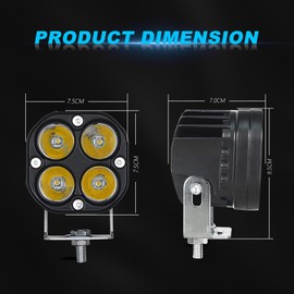 Nicoko 40W 3Inch LED Yellow/Amber Driving Fog Lights Pod 4000LM Driving Light Led Work Light Auxiliary Lights IP68 Waterproof for Car Truck ATV UTV Motorcycle (pack2)