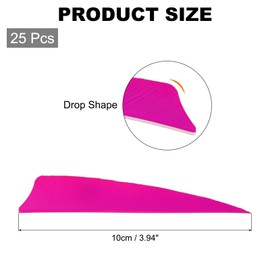 sourcing map Arrow Vanes Arrow Fletching 4" Shield Shape Turkey Feathers for Hunting DIY Shooting(Pink, Pack of 25)