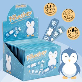 Lutz Mauder Children's Plaster Display Set with 20 Plaster Letters Penguin with 10 Plasters in 2 Sizes (200 Individual Plasters), Nursery, Nursery, Doctor, Hort, Educator, Birthday, Guest Gift