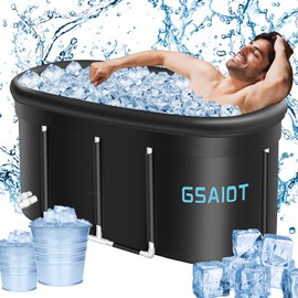 Ice Bath Tub for Athletes Recovery – XL 129 Gal Oval Cold Plunge Tub, Multi-Layer Ice Bath for Cold Therapy, Portable Durable for Home, Indoor, Outdoor Use (Cold Plunge Tub- Oval Inflatable Ring)