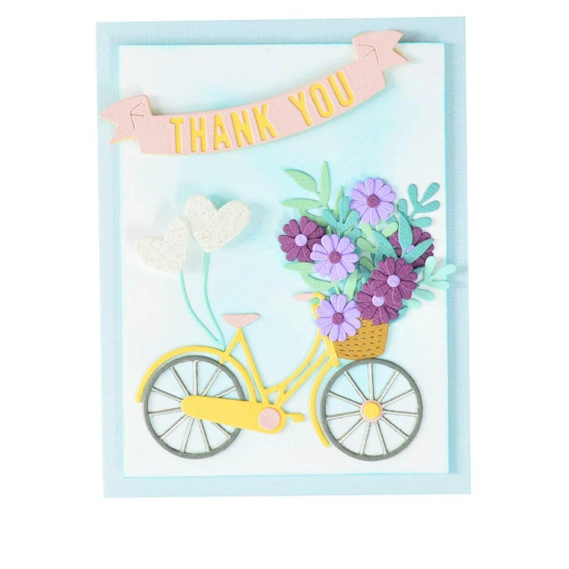 Sizzix® Thinlits Floral Sentiment Die Bundle 722-860 New