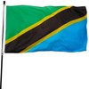 DANF Tanzania Flag 3x5 Ft Thick Polyester, Fade Resistant, Brass
