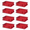 8 Pcs Transport Stackable Box TK375 0 Red 300X200X75 mm