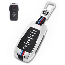 YONUFI for Ram Key Fob Cover Case Metal Shell Smart Key Holder Protector Compatible for 2019-2024 Dodge Ram 1500 2500 3500