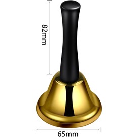 Hand Bell Call Bell Classic Dinner Bell Service Bell Hand Bells bells bell with Handle for Reception Dinner Shop Hotel Bar Kitchen Restaurants Church Pet Feeding Gold