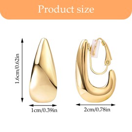 FENGCHUANG Clip on Earrings for Women Hypoallergenic Non Pierced Clip Earrings Gold Jewelry Sets Bridal Pendant Jewellery (Water Drop Shape)