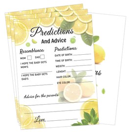 wootile Lemon Theme Prediction And Advice Cards Baby Shower Games Cards 5 x 7 Inch Bridal Shower Games Card - Lemon Wedding Games Card 50 Pcs Guestbook Thank You Cardss For Bridal Shower Party Favor