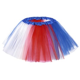 Century Star Girls Tutu Skirt Tulle Ballet Skirts Princess Tutu for Toddler Baby Kids Christmas Birthday 3-8T, Red White and Blue Tutu, 3-8 Years