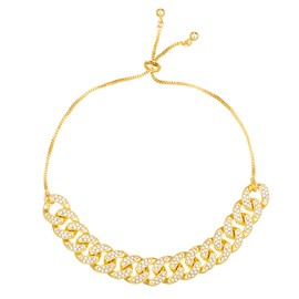 kelistom Cuban Link Rhinestone Filled Gold Box Chain Anklet for Women, Punk Hip-hop Ankle Bracelets, Length Adjustable (12mm Cuban-Gold)