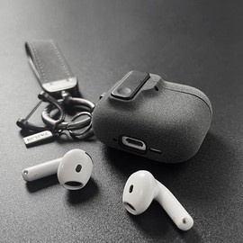 AirPods Pro 2 Case with Safety Lock, Automatic Bullet Lid, Protective Case for Airpods Pro 2nd Generation, Mat, Shockproof, Strap, Ring, Carabiner, Wireless Charging, Anti-Lost (Matte Gray, AirPods