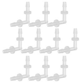 PATIKIL 1/9" Hose Barb 90 Degree Elbow L Fitting, 10 Pack Plastic Equal Barbed Joint Splicer Mender Union Coupler Adapter 0.9 Inch for Gas Liquid Air Line Tubing Pipe