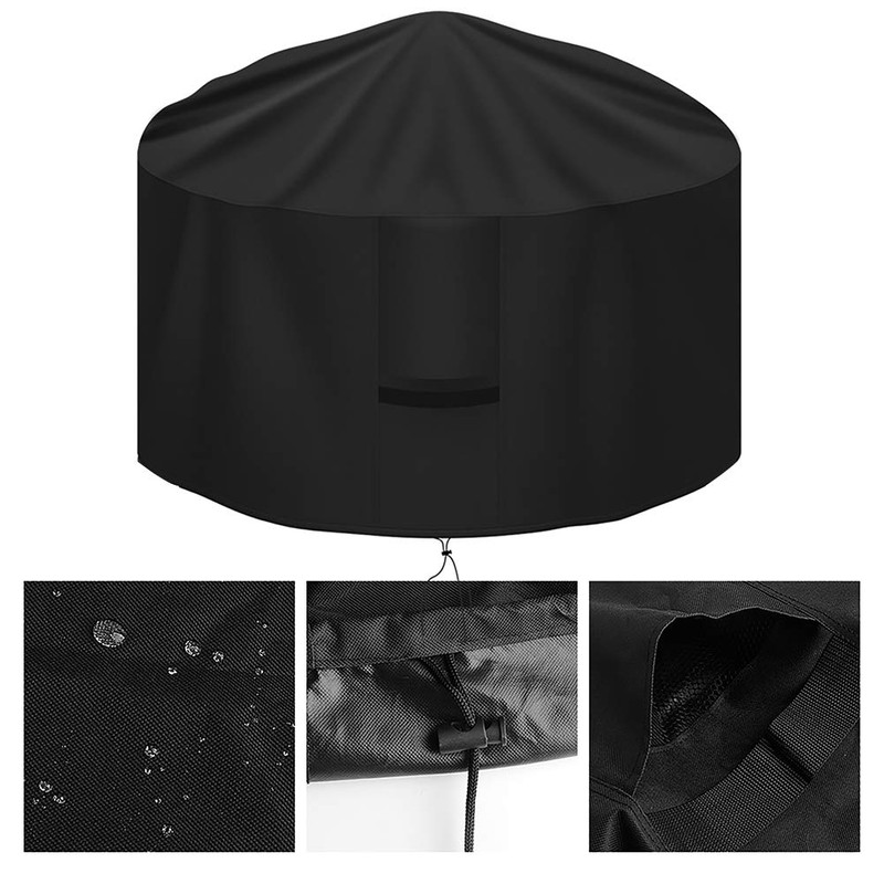 OKPOW Fire Pit Cover 75cm, Firepit Covers Waterproof Round-600D,Anti-UV,Heavy Duty