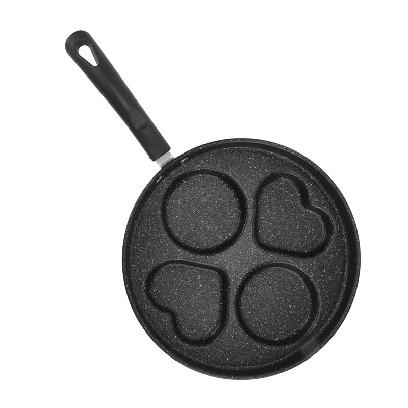 Egg Frying Pan 4 Cups Stick Proof Even Heating Iron