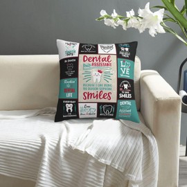 Aotbuort Dental Assistant Gifts for Women, Dental Assistant Week Gifts, Gifts for Dental Assistant, Dental Assistant Appreciation Gifts for Birthday, Retirement, Graduation, Pillow Covers 18 x 18