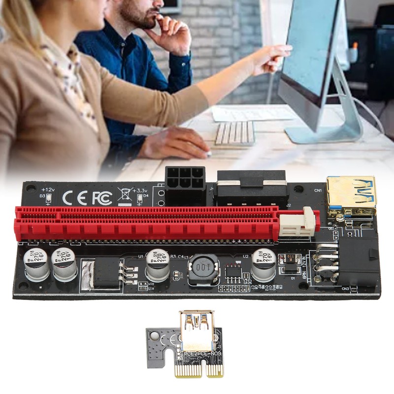 PCIE 1X to 16X Riser Card 4 Solid Capacitors 6
