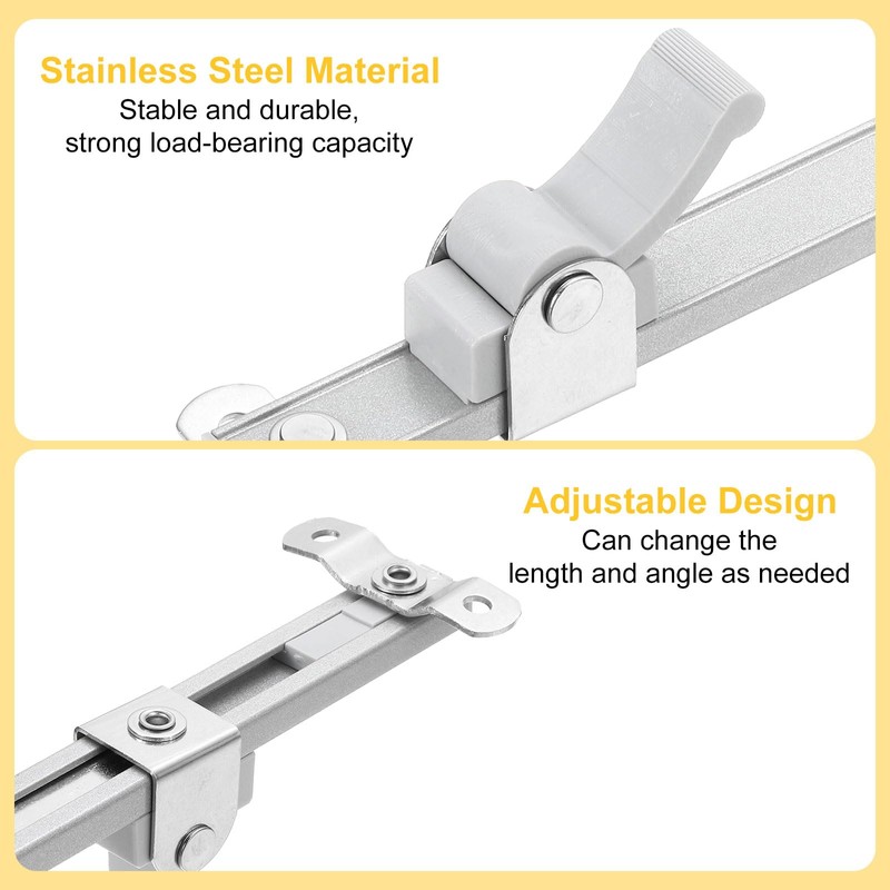 sourcing map 2Pcs 15 Inches Window Hinges, Stainless Steel Casement