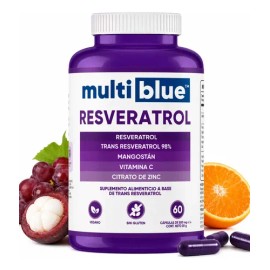 Suplemento Nutricional Multiblue Resveratrol Cápsulas Antioxidante Semilla Uva Vitamina