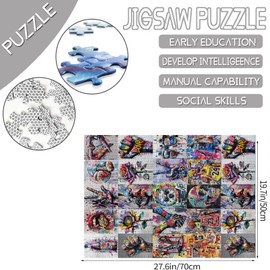 Banksy 1000 Pieces Puzzles for Adults Street Art Graffiti Puzzle Games Colourful DIY Various Graffiti Puzzles for Home Wall Decoration Art Family Puzzle Perfect for Game Evenings 50 x 70 cm