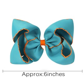 SALOCY Boutique Hair Bows Clips, 2 PCS 8 Inch (20CM) Grosgrain Ribbon Big Large Bows Alligator Clips for Girls Toddler Hair Accessories (Dark Green, Set-4)