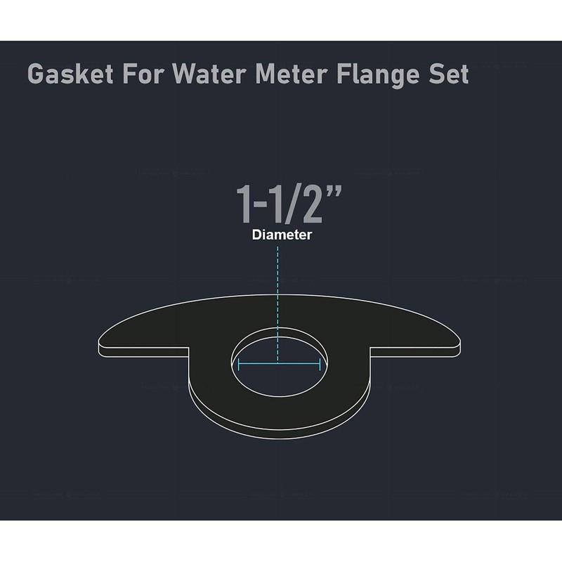 Midline Valve XNGH112 Gasket for Water Meter Flange; 1-1/2 in.