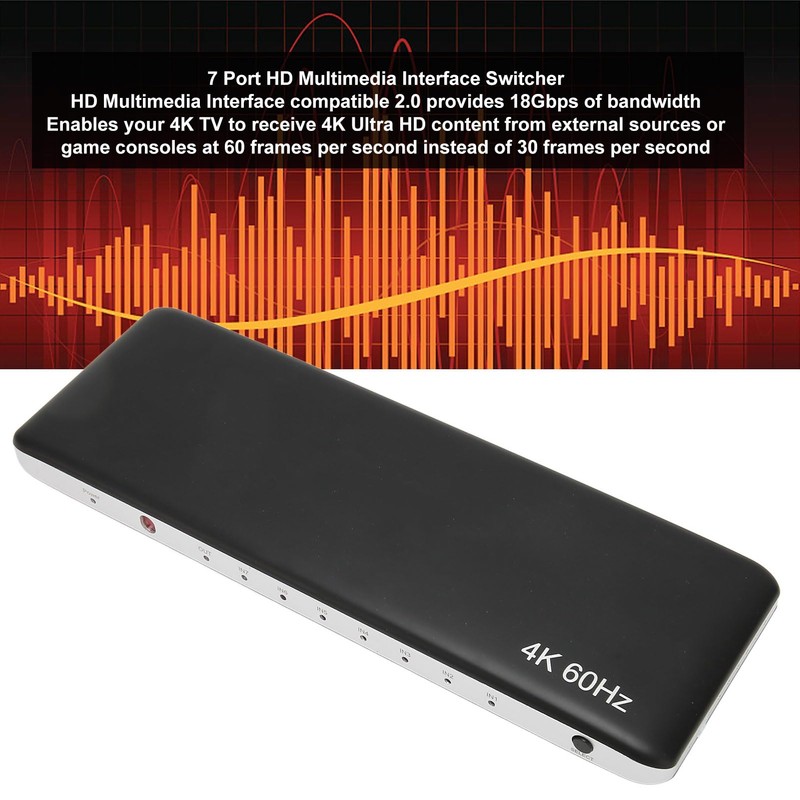 HDMI Switch 4K, HDMI Splitter Switch 7 in 1 Out