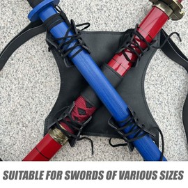 WIYETY Katana Sword Holder, Backpack Sword Belt for 2 Katana for Comfortable Carrying Perfect Cosplay and Samurai Enthusiasts Accessory for Reenactments High Quality Accessory for Samurai Fans