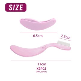 Pack of 2 Eyelash Combs, Simple Classic Eyelash Comb, Foldable Eyelash Comb, Practical Travel Eyelash Separator, Beauty and Makeup Gadgets