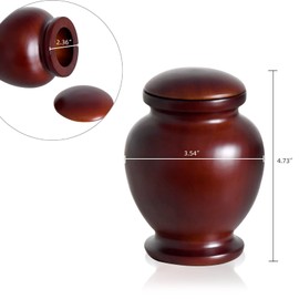 Elegant Wood Vase Urns for Human Ashes Adult,for Adults up to 200lbs, Cremation urn (Oval)