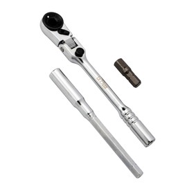 LABEAR - Flex Socket Ratchet to T Handle Wrench 3pc Set - 1/4in Small Ratchet Set with Socket Extension and Adapter