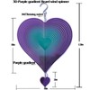 DJUAN Wind Spinner Purple-Green Gradient Love Heart 3D Metal Hanging