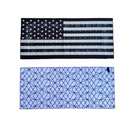 Vintage N Will Apparel Oversized 72 x 35 Microfiber Beach Towel - Lightweight, Sand Free, Quick Dry (Black American Flag)
