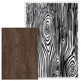 Glodecart Tree Annual Ring Background Embossing Folder, Plastic Textured Impressions Tree Wood Grain Embossing Folder Template for Card Making Fall Scrapbooking Paper Craft Album Stamps DIY Décor