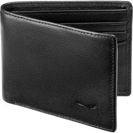 Wallet for Men's - Genuine Leather Slim Bifold RFID Wallet - Gift for Men Packed in Stylish Gift Box - Color: Black-Tumbled Leather