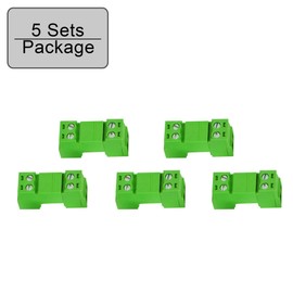 GINTOOYUN 5 Sets 3.81 mm Phoenix Plug 2 Pin, 300 V 15EDGRK 2-Pole 3.81 mm Earth Circuit Terminals, 3.81 mm Pitch 2P PCB Screw Terminals (Style 1)