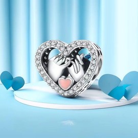 PHCLASY Love Mum Charm for Bracelets Necklaces and European Snake Chain Great Gifts for Women Mother's Day Jewellery Gift, Cubic Zirconia