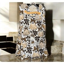 ENVOGUE Kitchen Towels (3) Ghost Leopard Print Ultra Soft 100% COTTON GAUZE NIP
