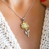+Mu Collar De Girasol Con Colgante Y Cadena De Flores