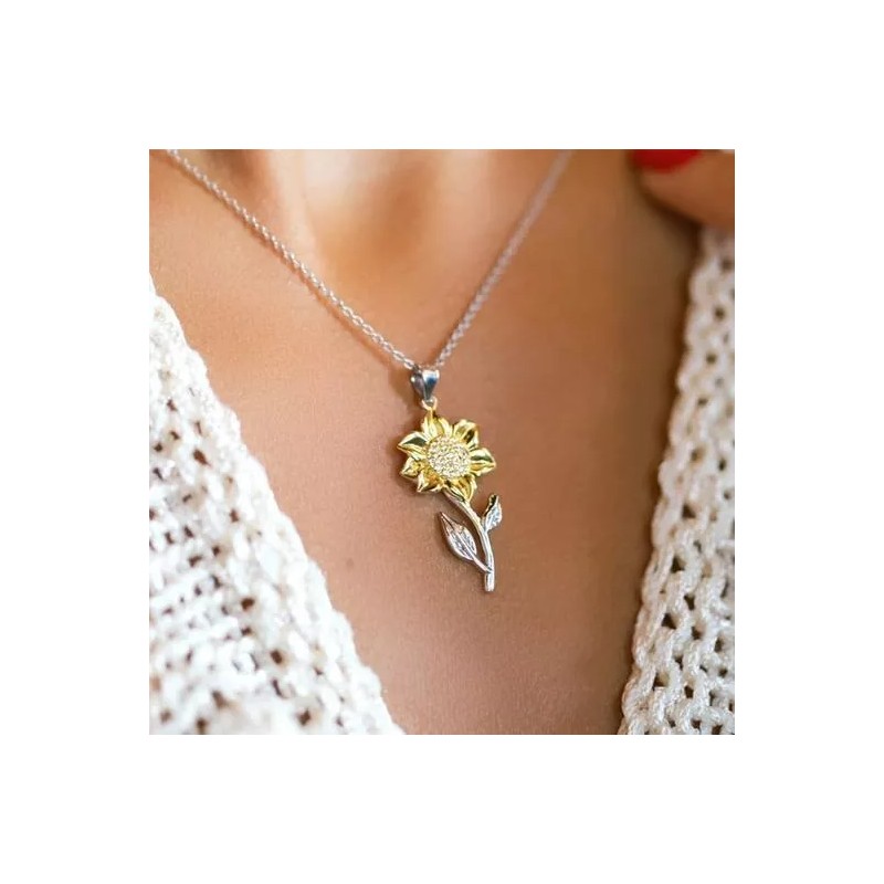 +Mu Collar De Girasol Con Colgante Y Cadena De Flores
