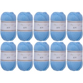 Utopia Crafts JOY Plain Knitting and Crochet Yarn, Soft, Easy Care, 100% Polyacrylic, 10 x 50 g Ball, 150 m (Baby Blue)