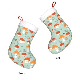 Mushroom Christmas Stocking,17.7" Xmas Fireplace Hanging Stockings Decoration Stockings for Family Holiday Party Decoration（1 Piece）