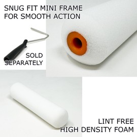 Allgala Foam Paint Roller, 24 Pack 4 inch Shedless High Density Foam Mini Paint Roller Cover for Trim Wall Funiture Doors Cabinets, Cupboards