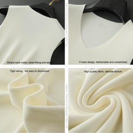 yntilla Men's Thermal Underwear Tank Top Base Layer Shirts Fleece Winter Warm Undershirt White