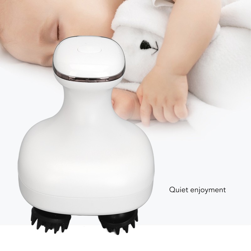 Electric Scalp Massager Red Lighting 6 Modes 4 Massage Head
