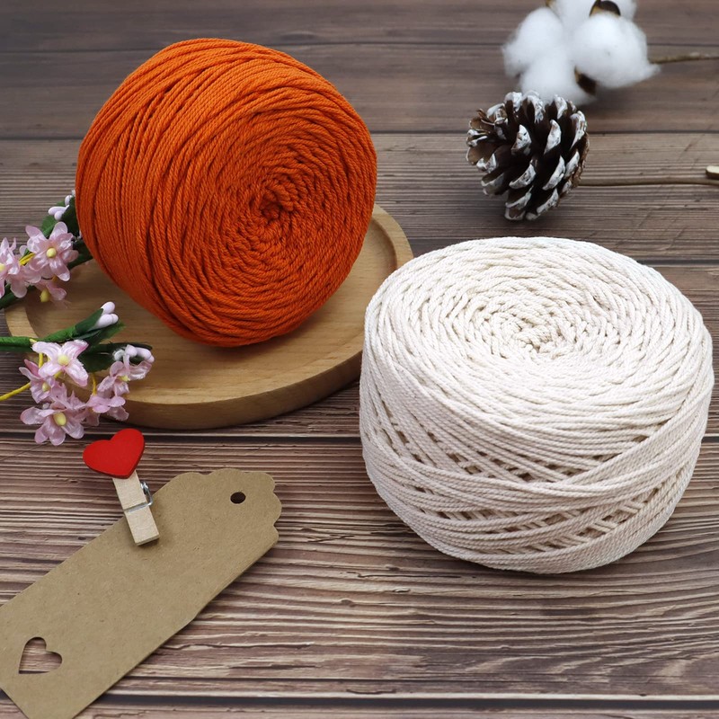 Uiopa Macrame Cord 1.3mm x 160m, 3-Strand Twisted Macrame Yarn