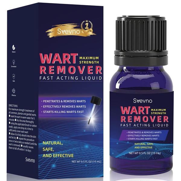 Wart Remover Maximum Strength - Wart Remover Fast Acting Liquid Gel - Plantar and Genital Wart Treatment, Wart & Corn Remover for Corn, Common Wart, Flat Wart, Natural and Safe - 0.5 Fl Oz