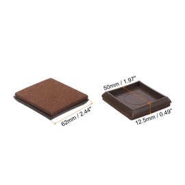 uxcell Furniture Pads, 8 Pcs 2" Furniture Moving Pads Square Chair Legs Floors Protectors with Felt for Carpet Hardwood Floor Heavy Furniture