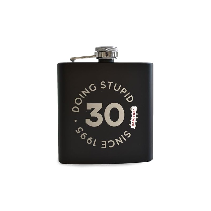 Doing Stupid ... Since Engraved Metal Hip Flask - Funny